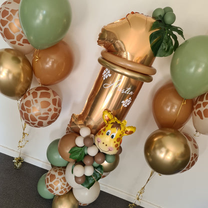 Jungle Theme Personalised 1st Birthday Package 4 by UpUpNAwayBalloons