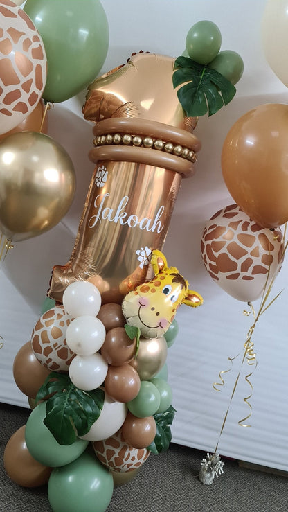 Jungle Theme Personalised 1st Birthday Package 4 - UpUpNAwayBalloons