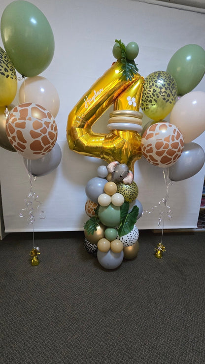 Jungle Theme Personalised 1st Birthday Package 4 - UpUpNAwayBalloons