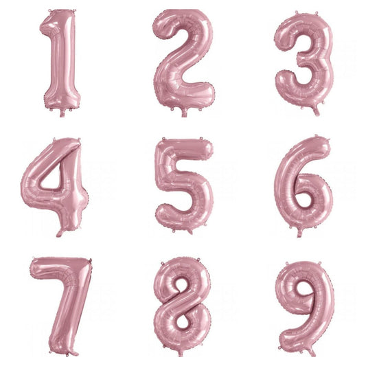 Light Pink Numbers - UpUpNAwayBalloons