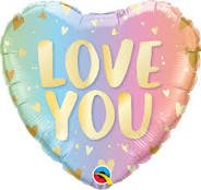 LOVE YOU pastel heart - UpUpNAwayBalloons