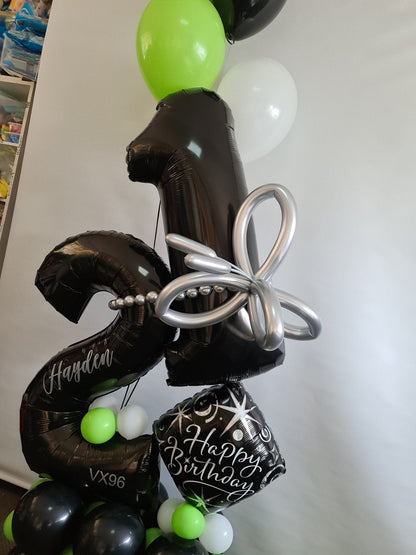 Marquee Style Balloon Numbers Personalised [Double Digit] - UpUpNAwayBalloons