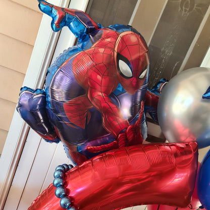 Marquee Style Charachter Theme with Helium Supershape and bouquet Single Balloon Number - UpUpNAwayBalloons