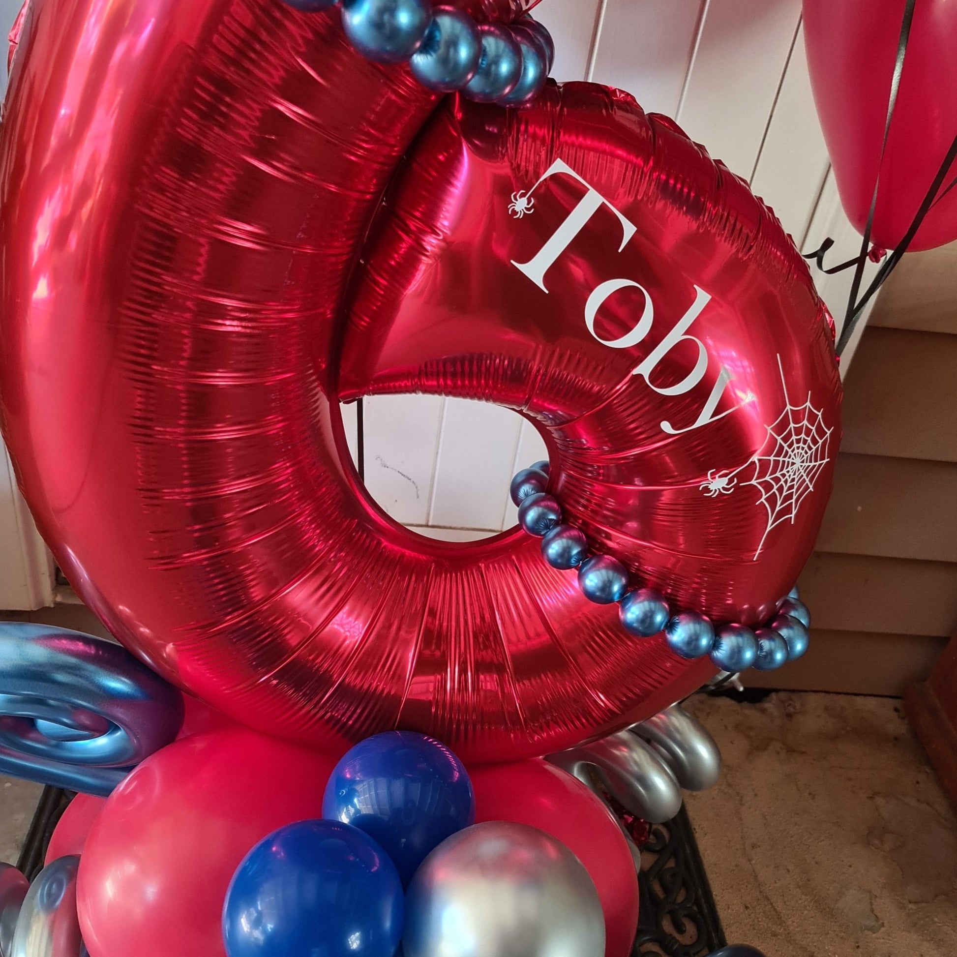 Marquee Style Charachter Theme with Helium Supershape and bouquet Single Balloon Number - UpUpNAwayBalloons