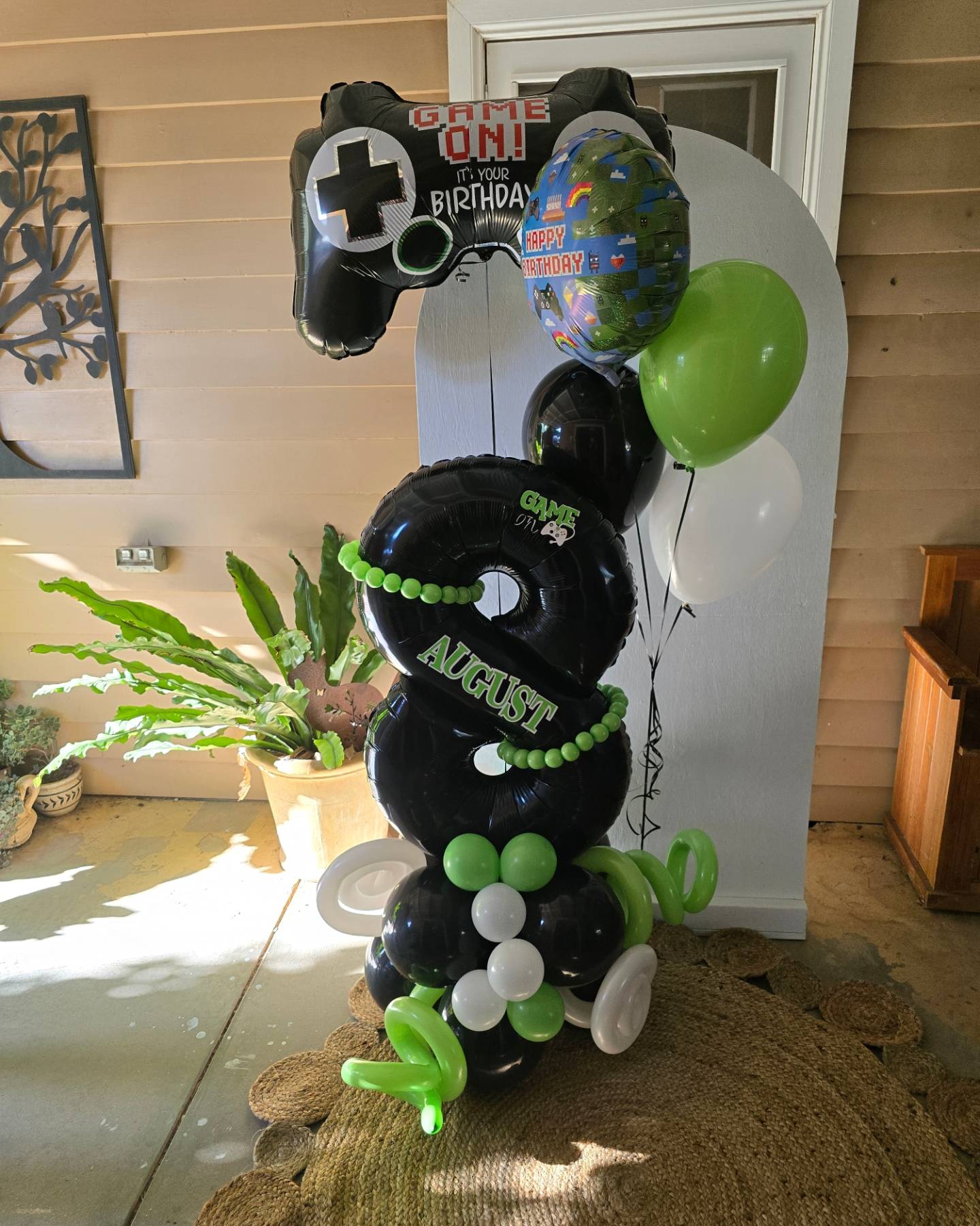Marquee Style Charachter Theme with Helium Supershape and bouquet Single Balloon Number - UpUpNAwayBalloons