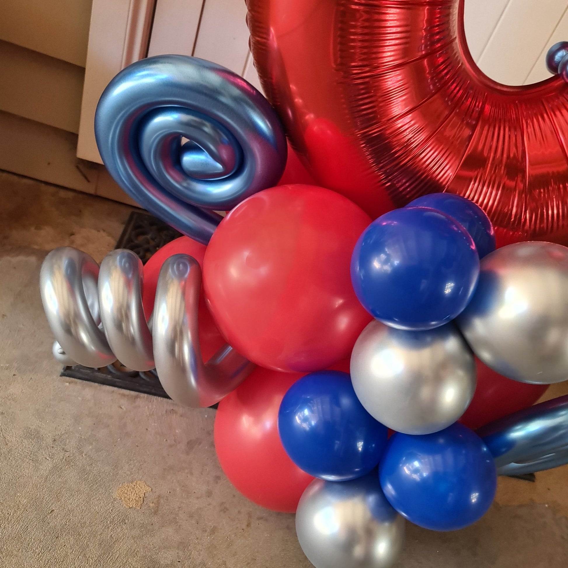 Marquee Style Charachter Theme with Helium Supershape and bouquet Single Balloon Number - UpUpNAwayBalloons