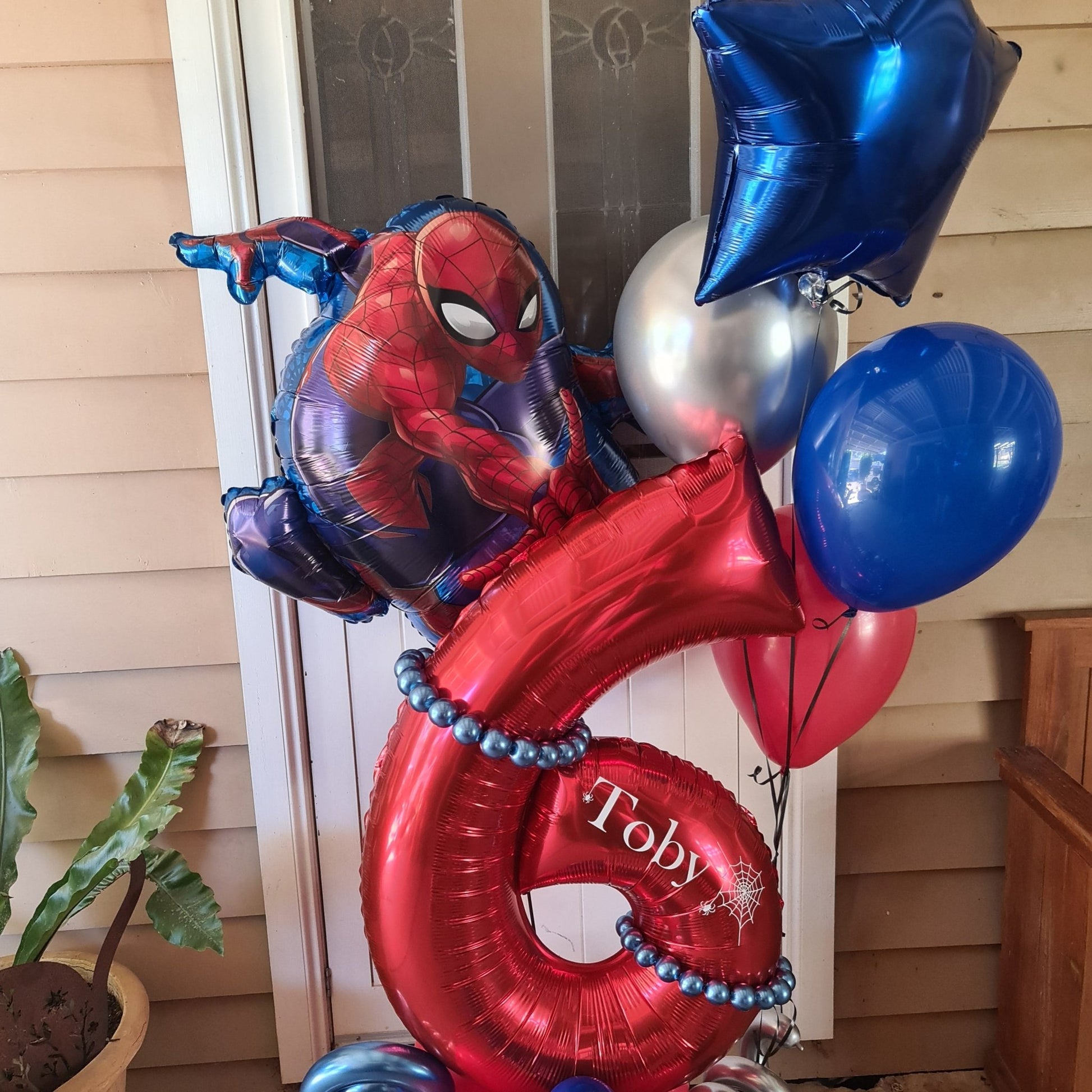 Marquee Style Charachter Theme with Helium Supershape and bouquet Single Balloon Number - UpUpNAwayBalloons