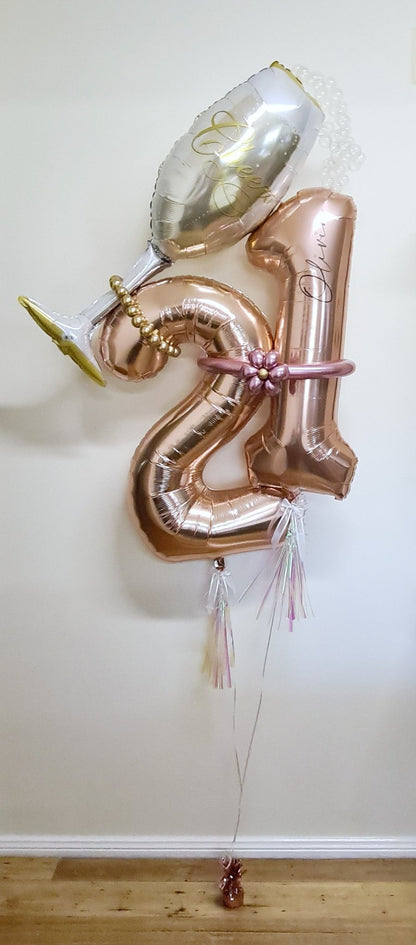 Marquee style Helium Personalised Numbers by UpUpNAwayBalloons