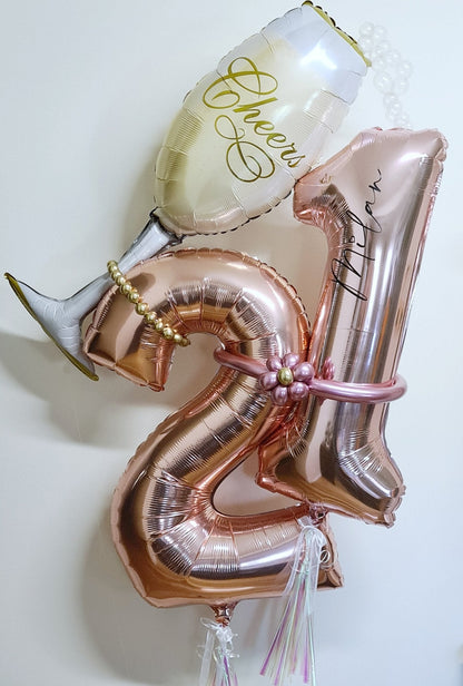 Marquee style Helium Personalised Numbers by UpUpNAwayBalloons