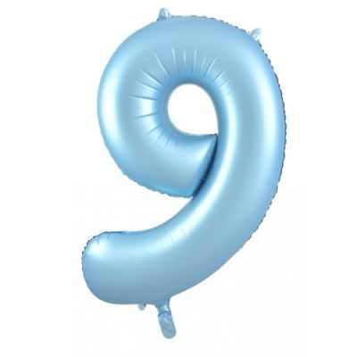 Matt Pastel Blue Numbers - UpUpNAwayBalloons