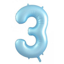 Load image into Gallery viewer, Matt Pastel Light Blue Numbers - UpUpNAwayBalloons
