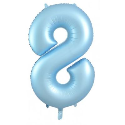 Matt Pastel Light Blue Numbers - UpUpNAwayBalloons