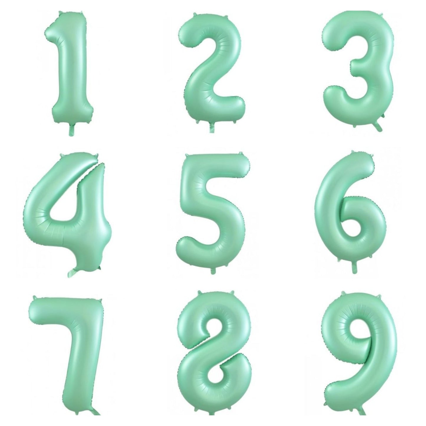 Matte Pastel Mint Green Numbers - UpUpNAwayBalloons