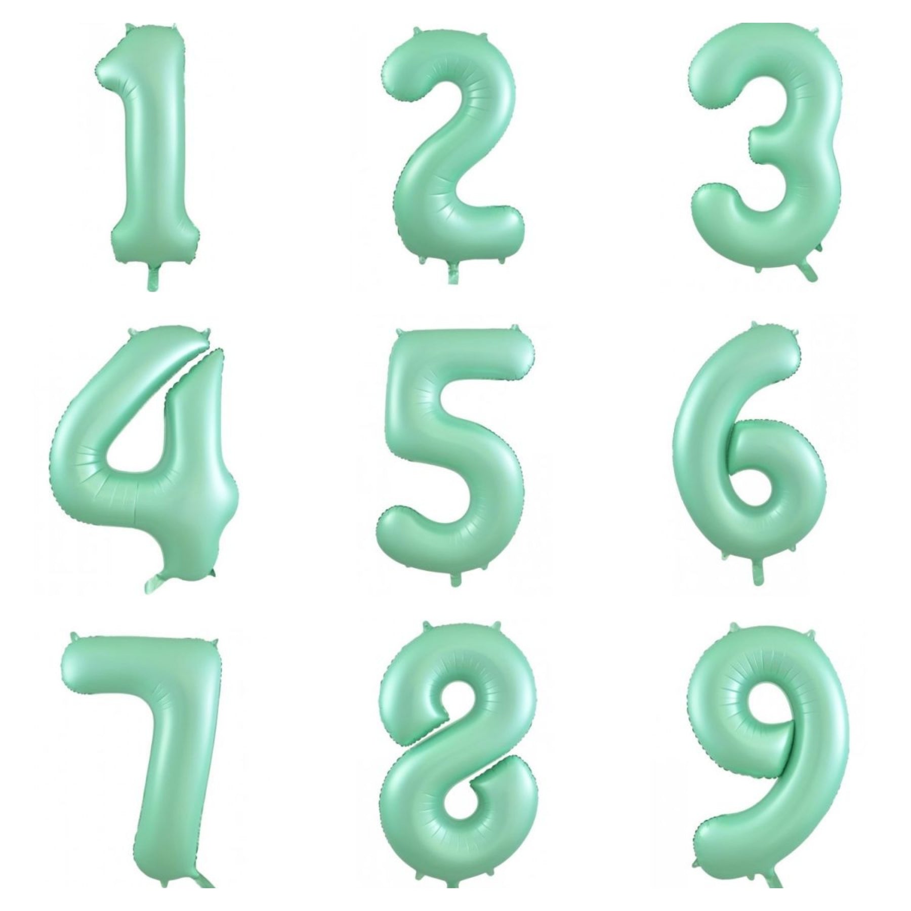 Matte Pastel Mint Green Numbers - UpUpNAwayBalloons