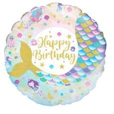 Mermaid Tail Happy Birthday 45cm Foil Balloon - UpUpNAwayBalloons
