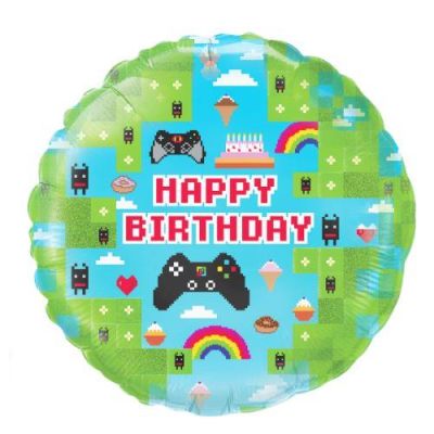 Minecraft 45cm Happy Birthday Gaming Foil Balloon - UpUpNAwayBalloons
