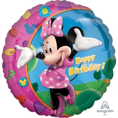 Minnie Mouse Happy Birthday 45cm Foil Balloon - UpUpNAwayBalloons