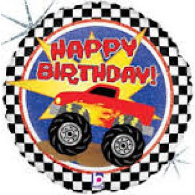Monster Truck Happy Birthday 45cm Foil Balloon by UpUpNAwayBalloons