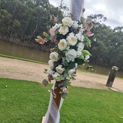 Natural Timber Wedding Arbour for Hire - UpUpNAwayBalloons