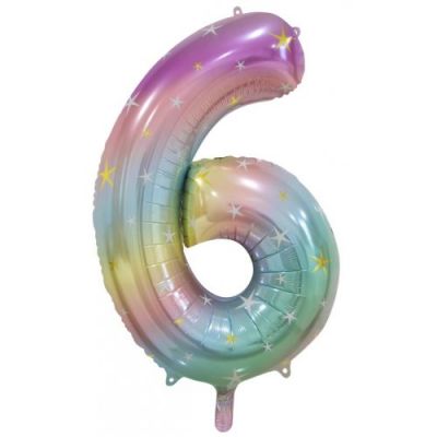 Pastel Rainbow Numbers by UpUpNAwayBalloons