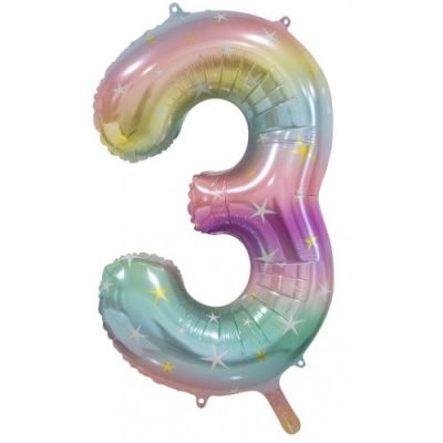 Pastel Rainbow Numbers by UpUpNAwayBalloons