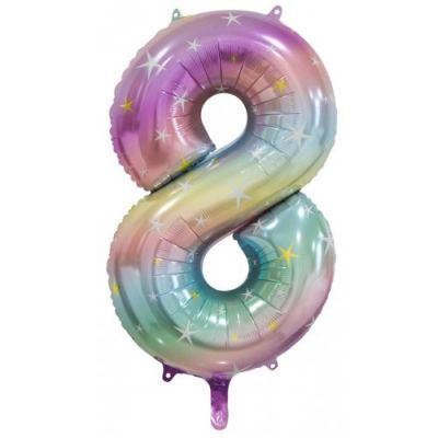 Pastel Rainbow Numbers by UpUpNAwayBalloons