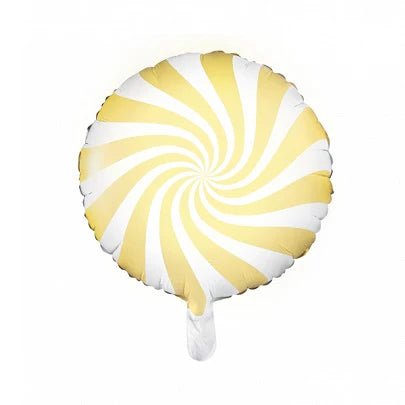 Pastel Yellow Candy Stripe Foil - UpUpNAwayBalloons