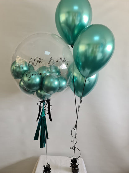 Personalised Deco Bubble Balloons & Table Bouquet by UpUpNAwayBalloons