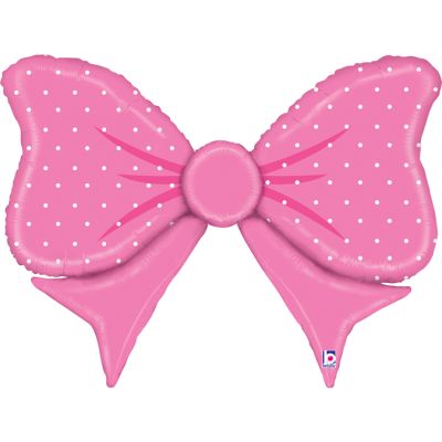 Pink Bow Supershape Helium Balloon - UpUpNAwayBalloons