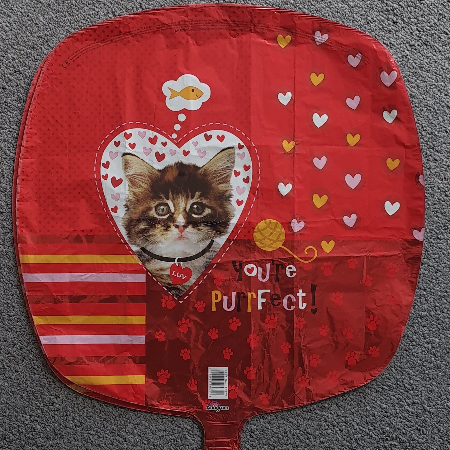 Purrrrfect Kitty Cat 45cm Foil Balloon by UpUpNAwayBalloons