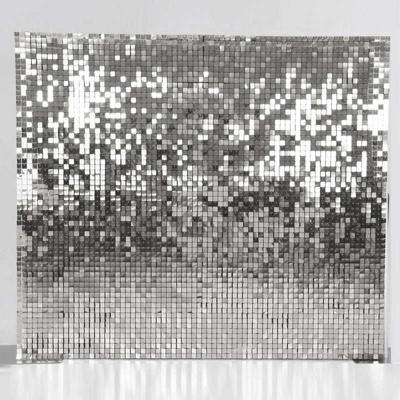 Silver Shimmer Wall Backdrop for Hire - UpUpNAwayBalloons