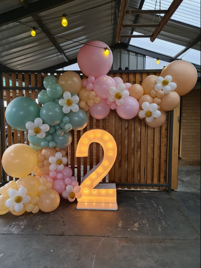 Single Light Up Number Hire - Not available to hire without a Balloon Garland - UpUpNAwayBalloons