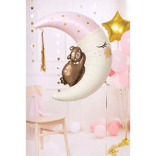 Sleepy Bear & Moon - UpUpNAwayBalloons