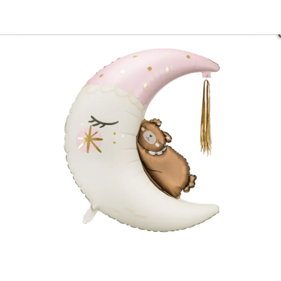 Sleepy Bear & Moon - UpUpNAwayBalloons