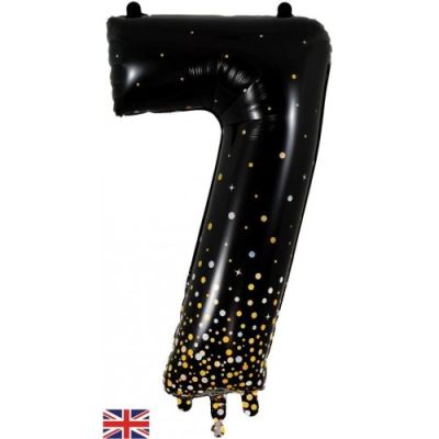 Sparkling Fizz Black & Gold Dots - UpUpNAwayBalloons