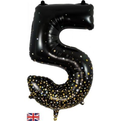 Sparkling Fizz Black & Gold Dots - UpUpNAwayBalloons