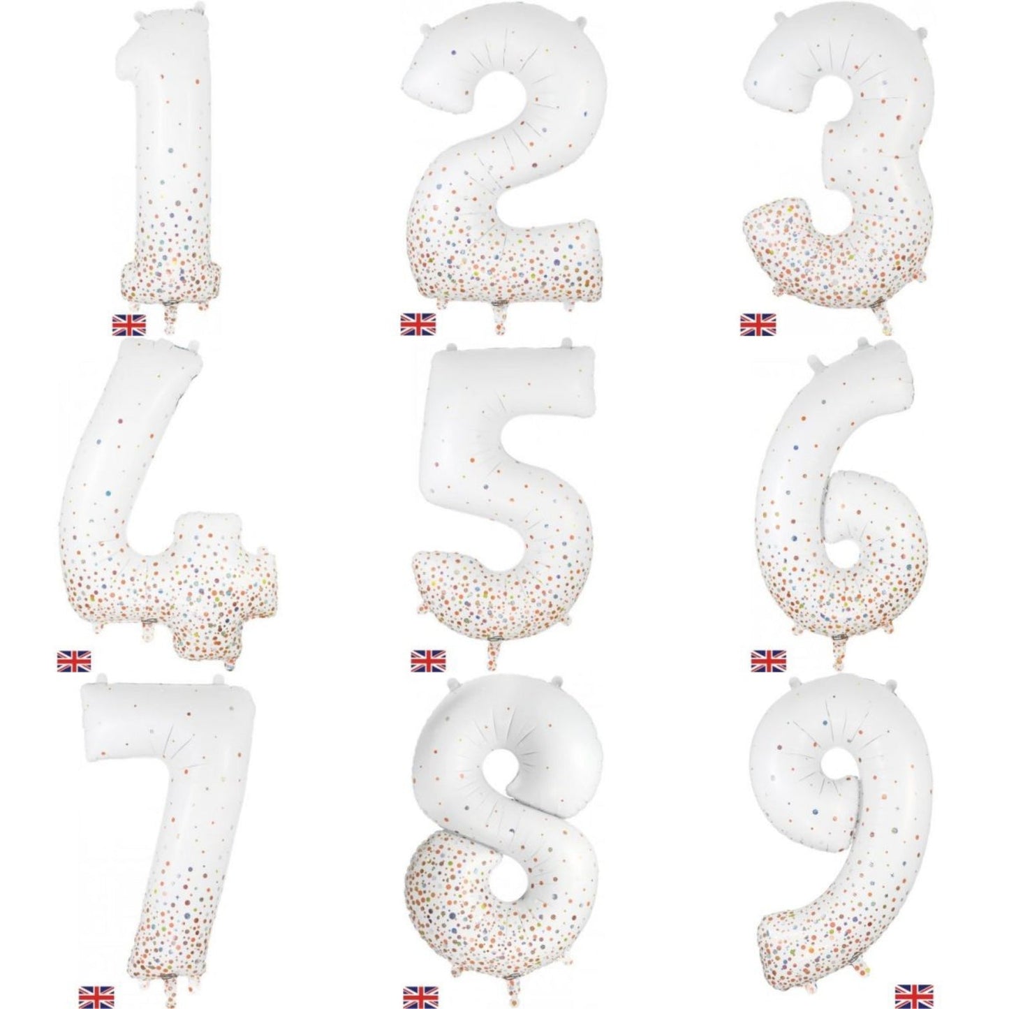 Sparkling Fizz White & Rose Gold Dots by UpUpNAwayBalloons