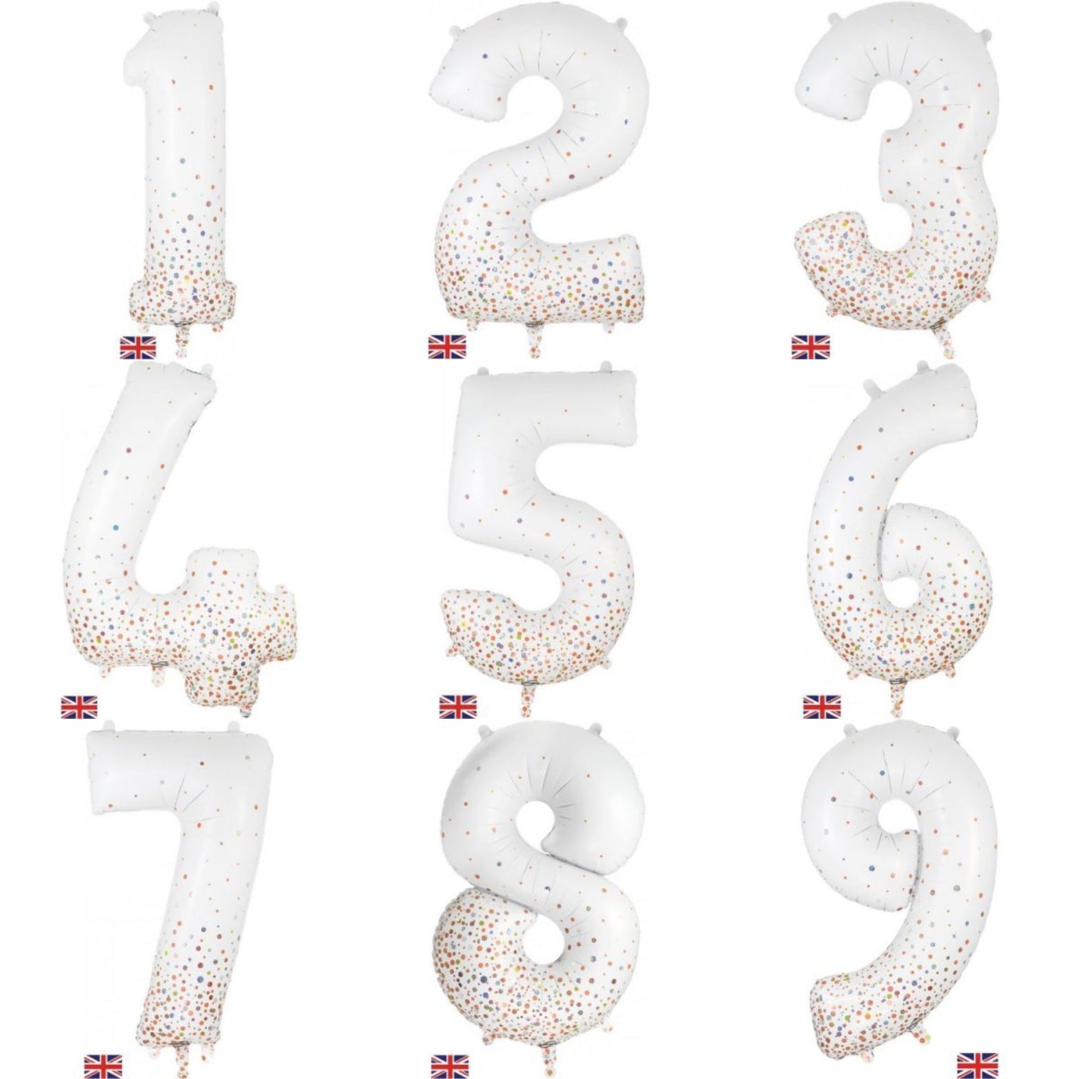 Sparkling Fizz White & Rose Gold Dots by UpUpNAwayBalloons