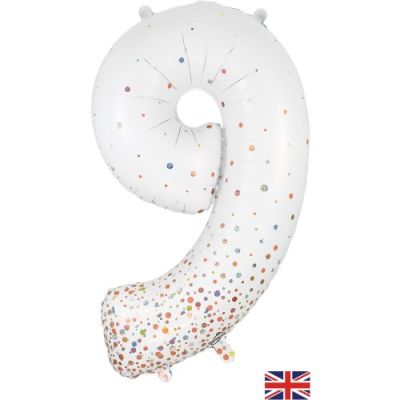 Sparkling Fizz White & Rose Gold Dots by UpUpNAwayBalloons