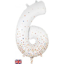 Load image into Gallery viewer, Sparkling Fizz White &amp; Rose Gold Dots by UpUpNAwayBalloons
