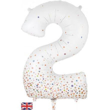 Load image into Gallery viewer, Sparkling Fizz White &amp; Rose Gold Dots by UpUpNAwayBalloons

