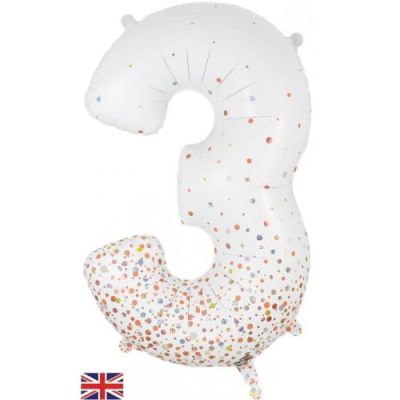 Sparkling Fizz White & Rose Gold Dots by UpUpNAwayBalloons