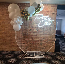 Load image into Gallery viewer, Twenty One Neon Sign for Hire - only available when hiring a backdrop and ordering a balloon garland - UpUpNAwayBalloons
