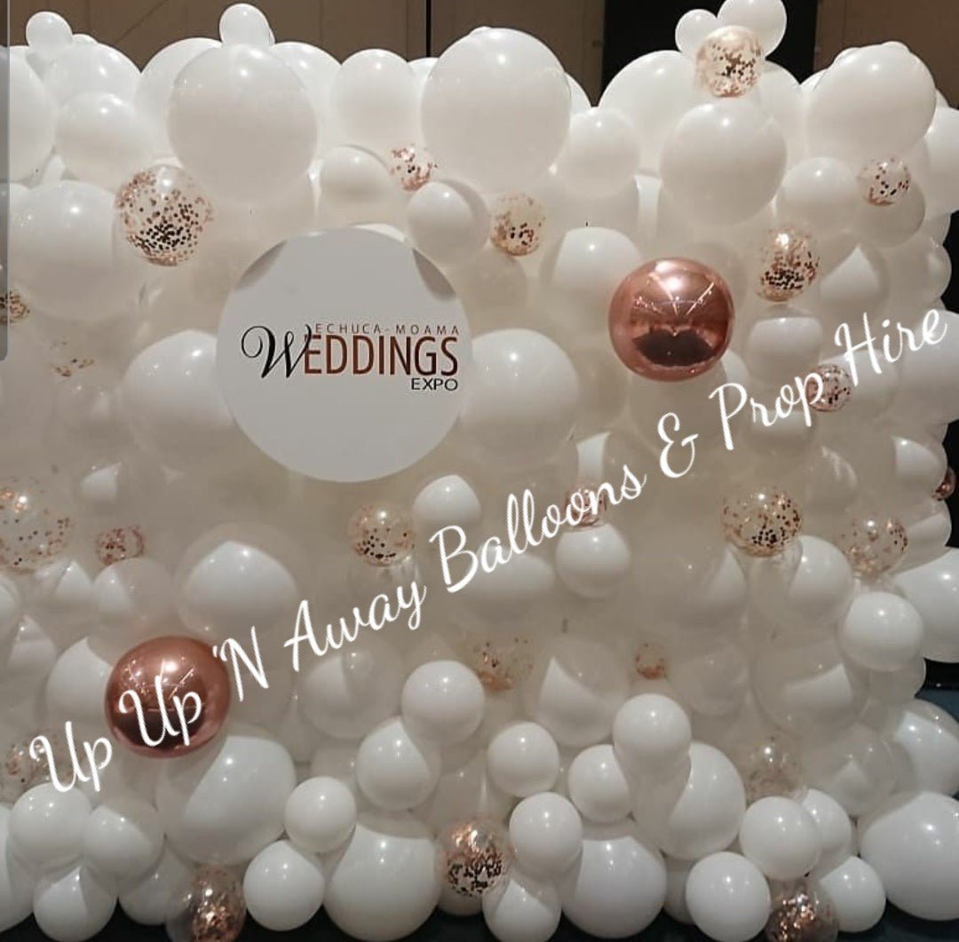 Wedding Balloon Wall by UpUpNAwayBalloons