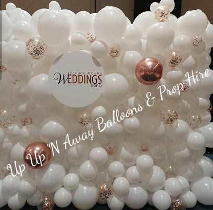 Wedding Balloon Wall by UpUpNAwayBalloons