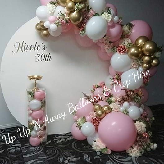 White Acrylic Gloss Backdrop for Hire - Only available when ordering Balloon Garlands also by UpUpNAwayBalloons