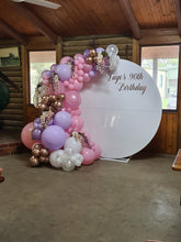 Load image into Gallery viewer, White Acrylic Gloss Backdrop for Hire - Only available when ordering Balloon Garlands also by UpUpNAwayBalloons
