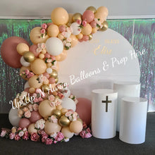 Load image into Gallery viewer, White Acrylic Gloss Backdrop for Hire - Only available when ordering Balloon Garlands also by UpUpNAwayBalloons
