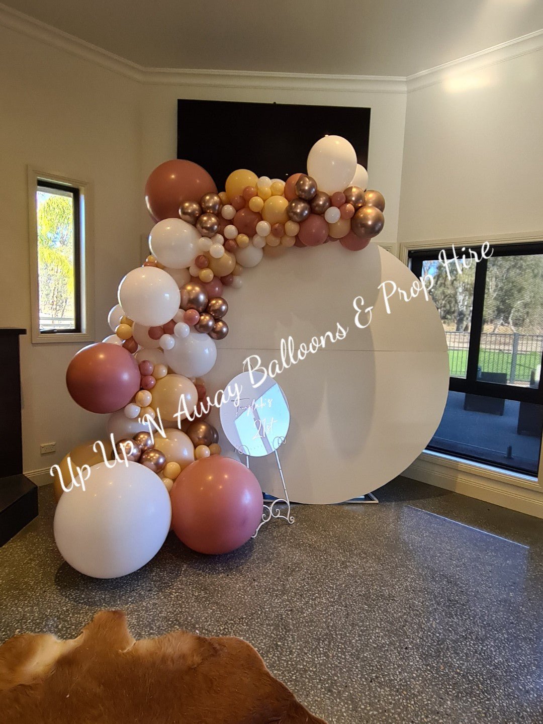 White Acrylic Gloss Backdrop for Hire - Only available when ordering Balloon Garlands also by UpUpNAwayBalloons