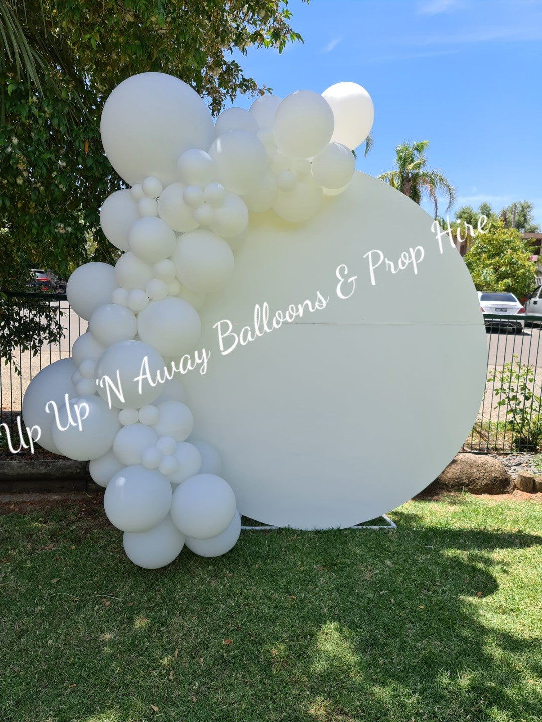 White Acrylic Gloss Backdrop for Hire - Only available when ordering Balloon Garlands also by UpUpNAwayBalloons